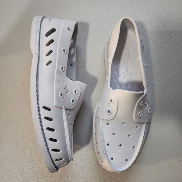 Sperry Top Sider Mens 10 White Authentic Original Float...